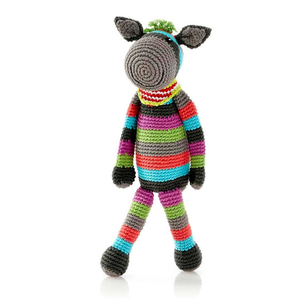 Handmade Crochet Striped Donkey Plush
