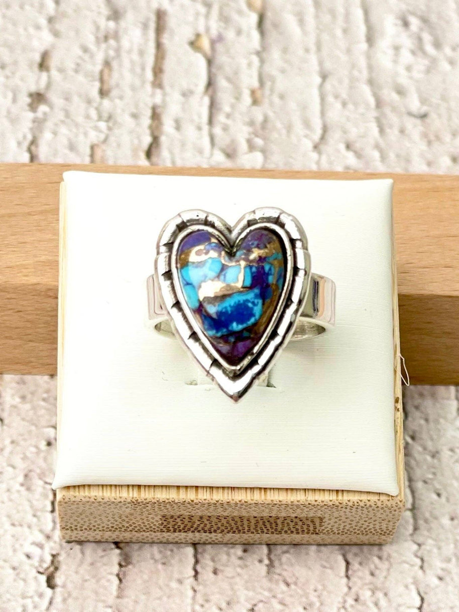 Love Is In The Air Heart Slab Ring