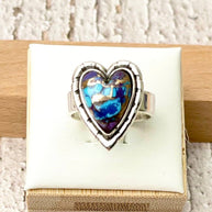 Love Is In The Air Heart Slab Ring