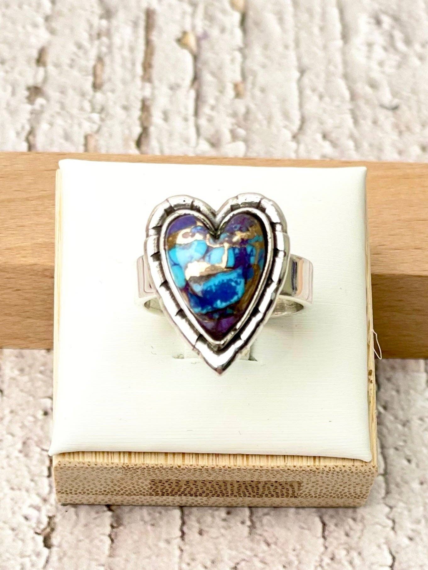 Love Is In The Air Heart Slab Ring