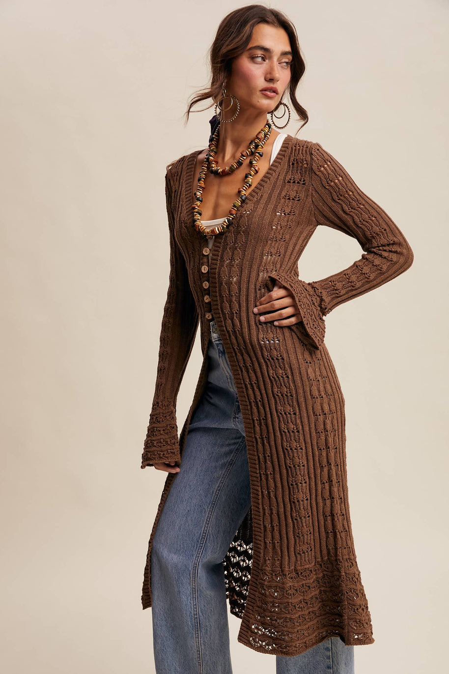 Crochet Longline Cardigan / Duster