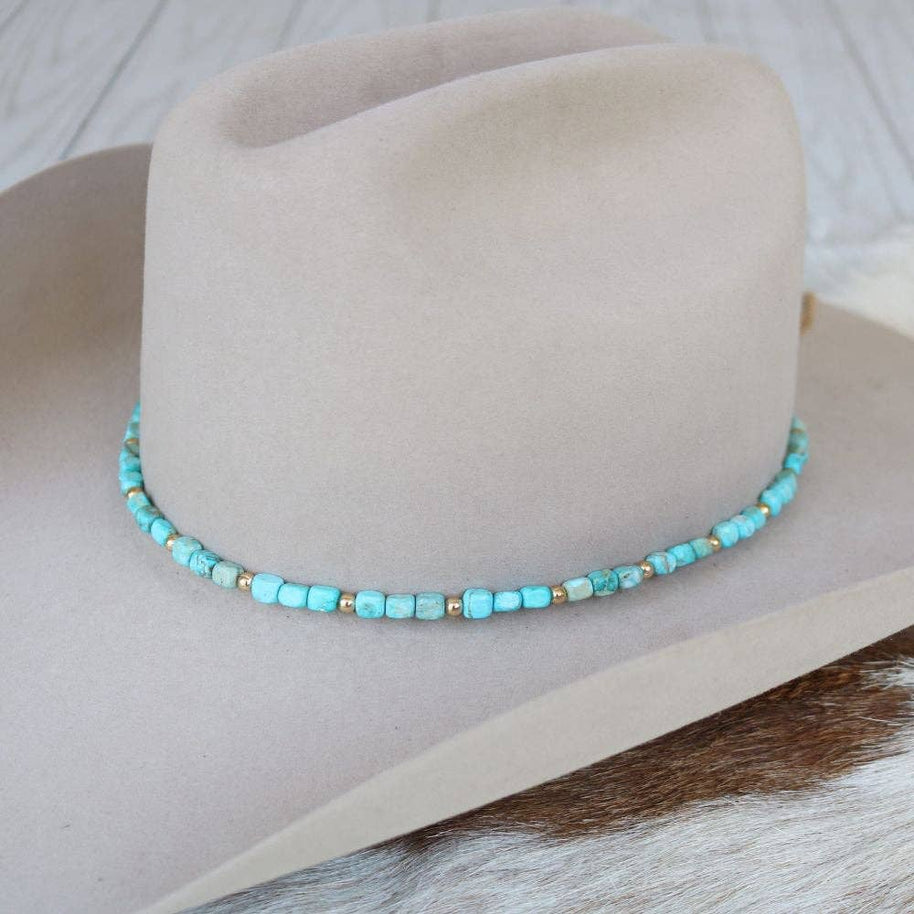Chunky Turquoise Stone Hat Band - Ellis