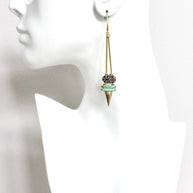 Turquoise and glass earrings