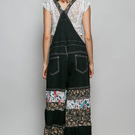 Mixed Media Printed Fabric Overalls