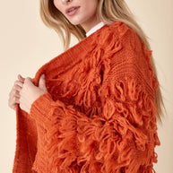 Orange Fringe Cardigan