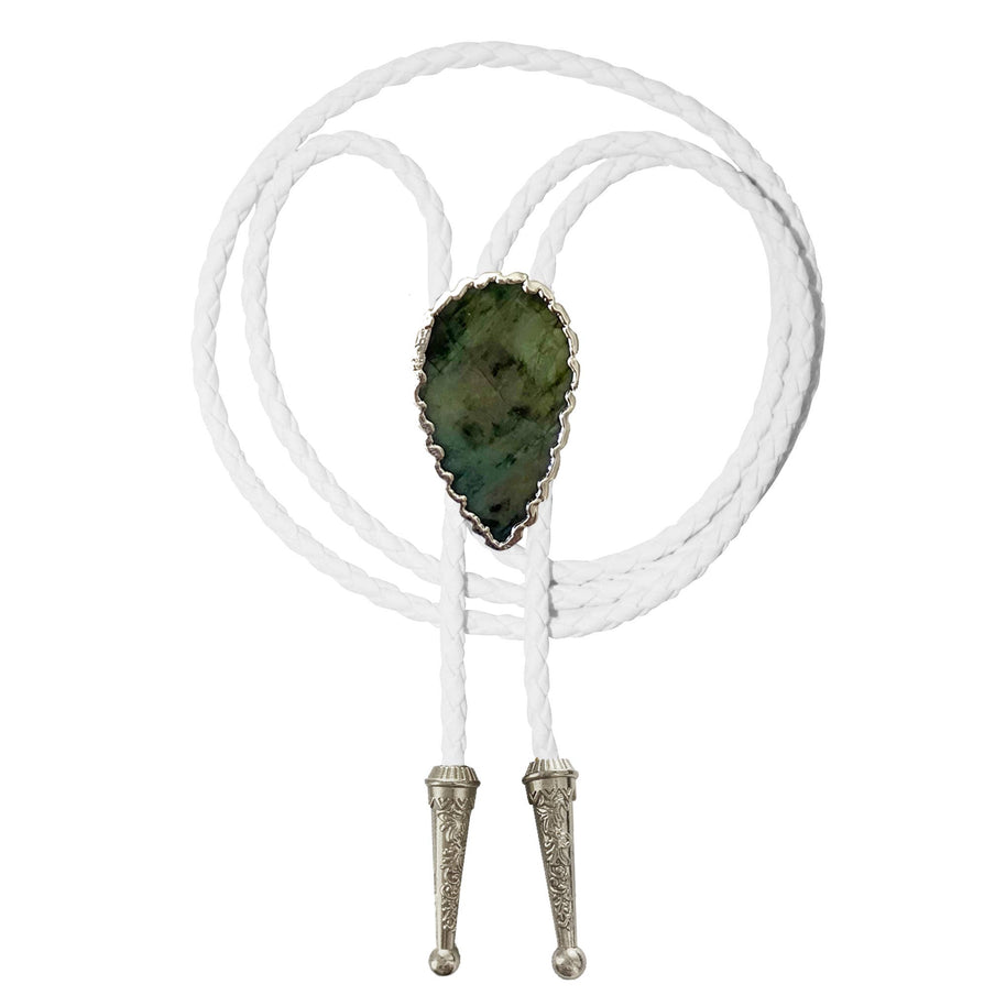 Emerald Bolo Tie, Silver Accents