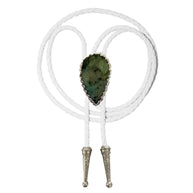 Emerald Bolo Tie, Silver Accents