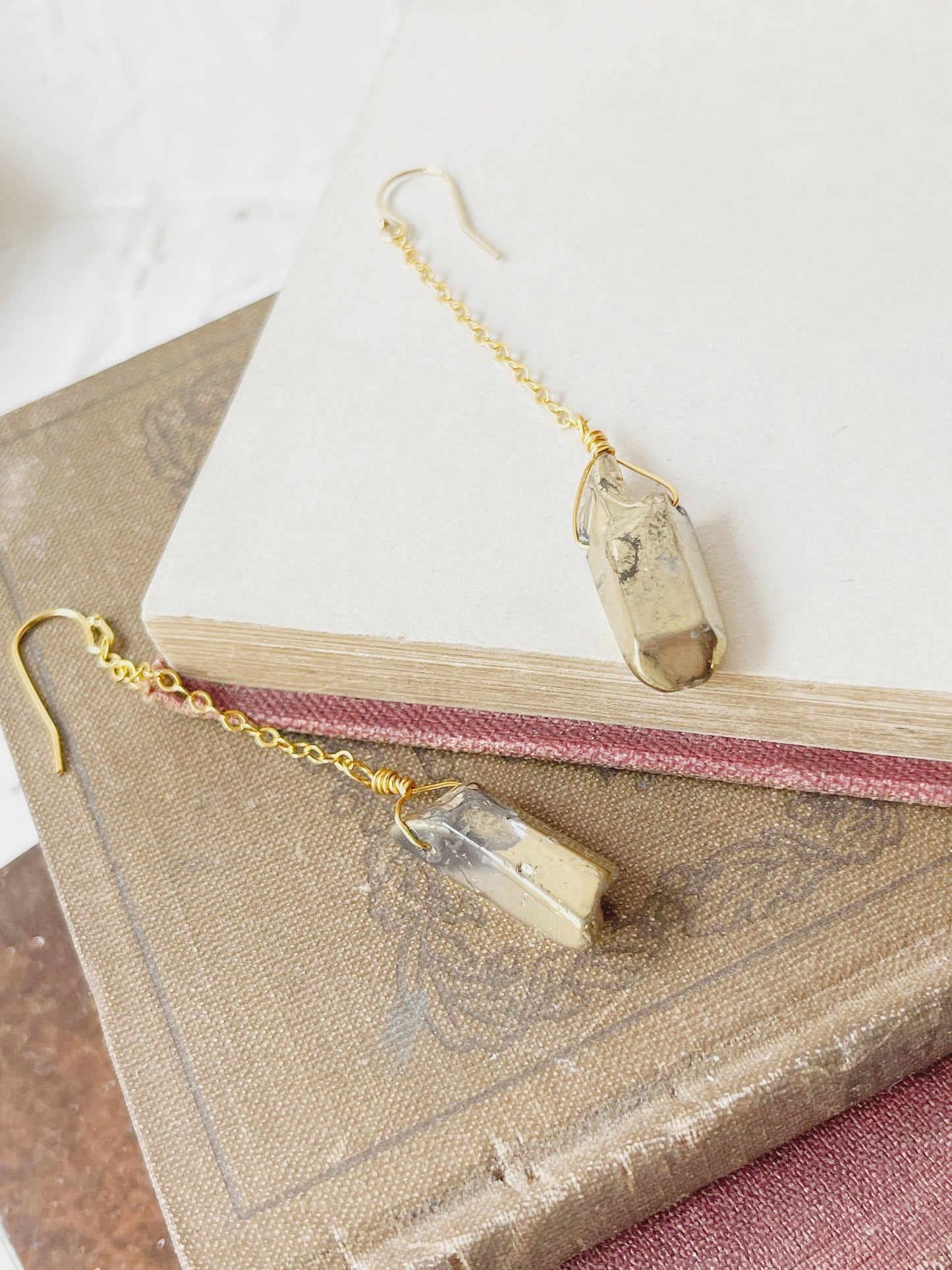 Pyrite Point Earrings