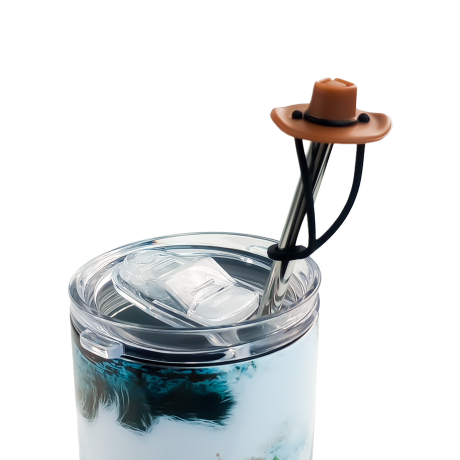 Cowboy Hat Silicone Straw Topper