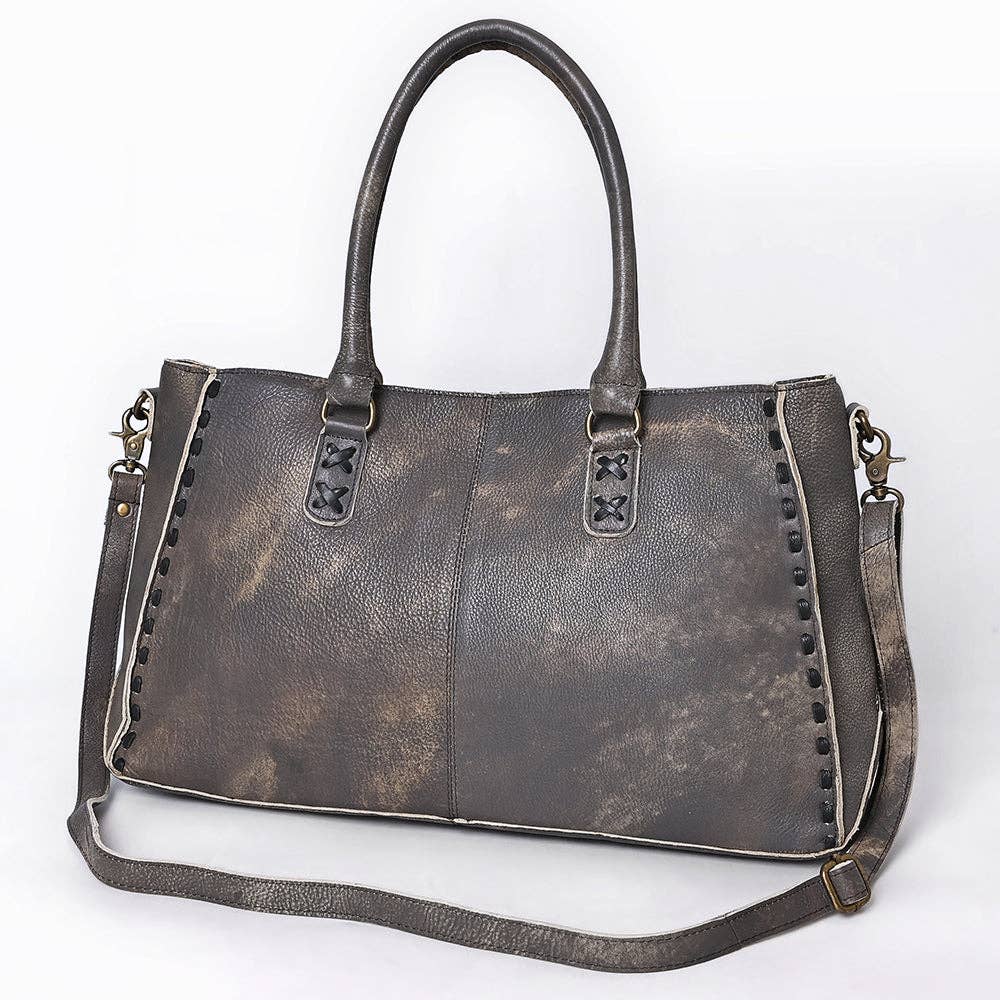 Genuine Leather Tote with Fringe