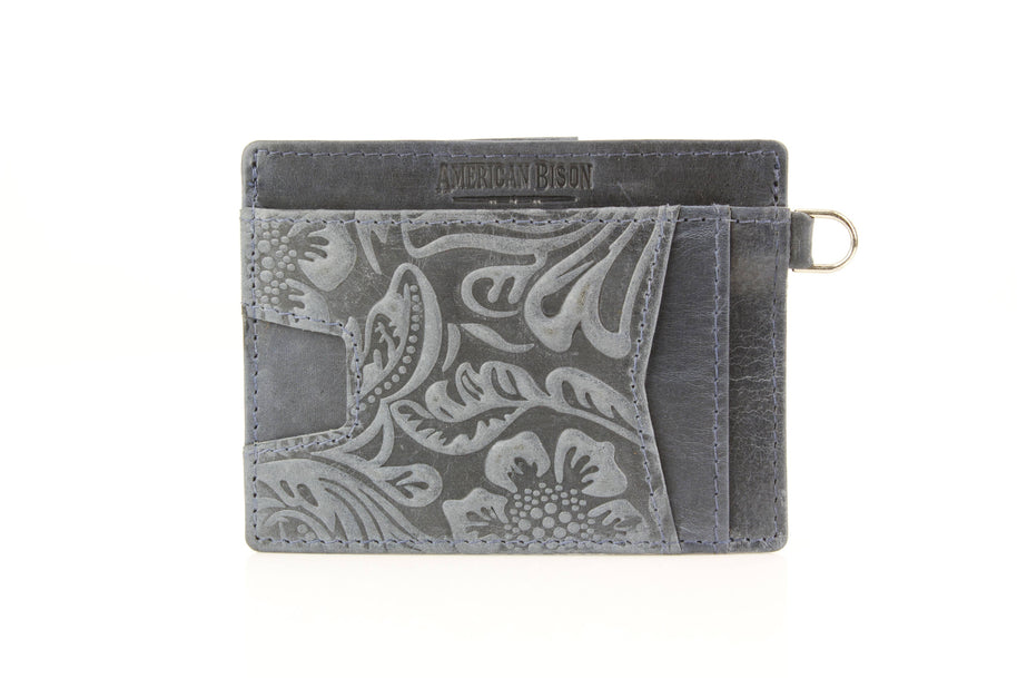 Small ID Wristlet Floral Filigree Leather