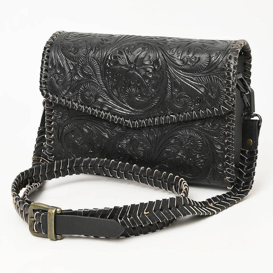 Black Leather Crossbody/Wallet