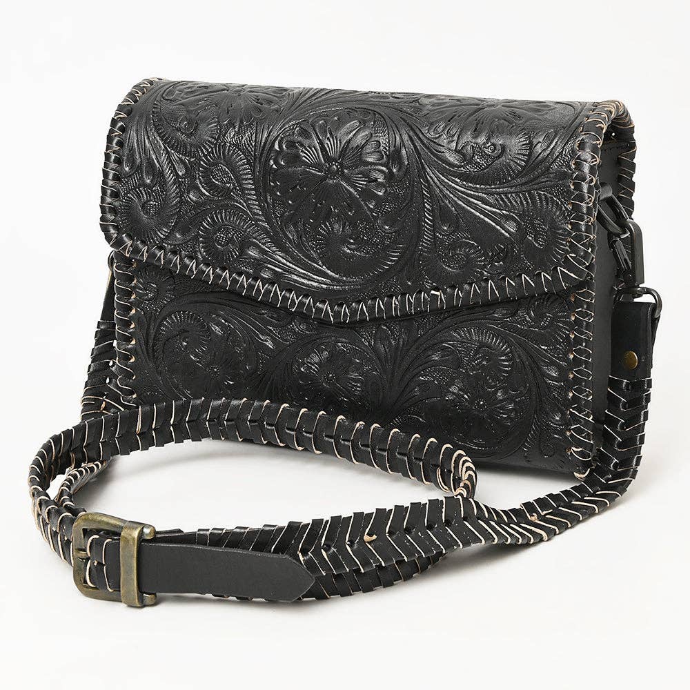 Black Leather Crossbody/Wallet