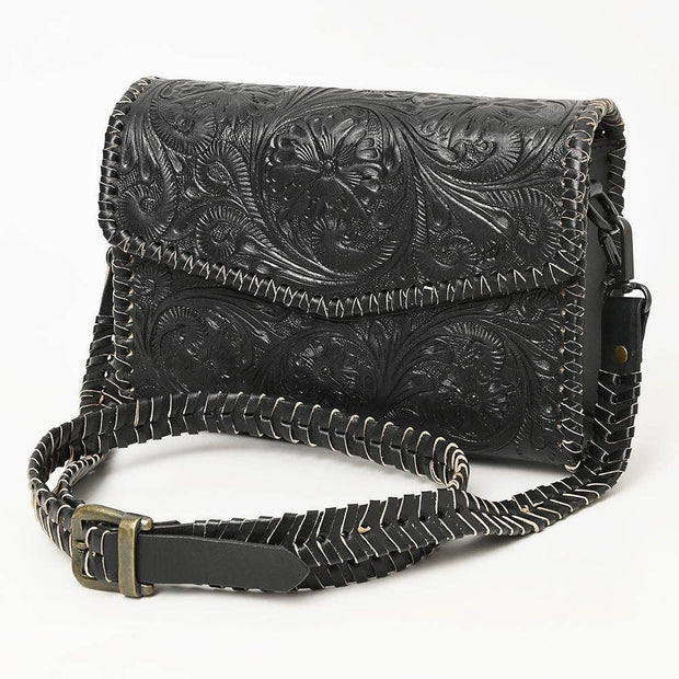 Black Leather Crossbody/Wallet