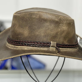 Banjo  Leather Cowboy Western Hat