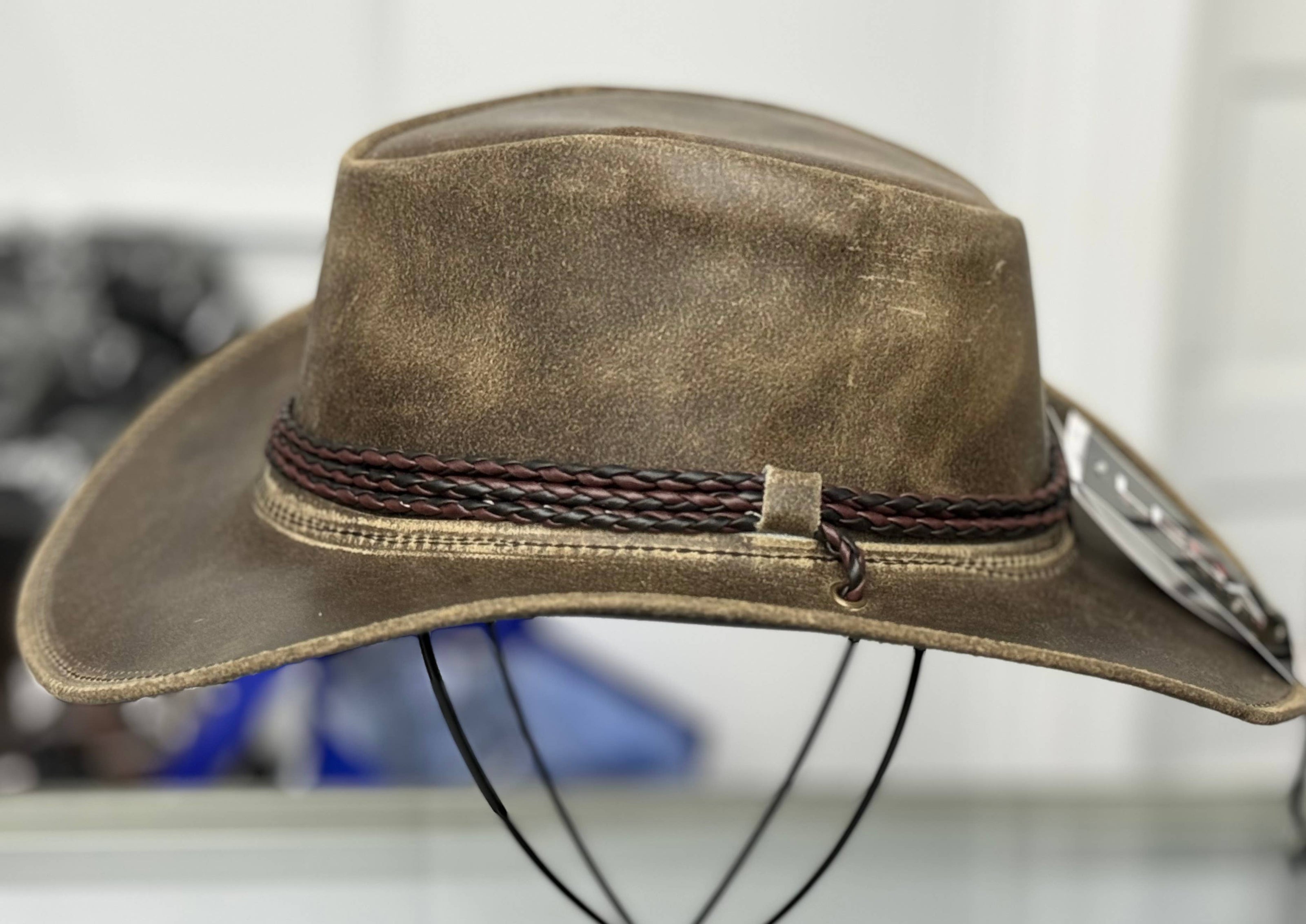 Banjo  Leather Cowboy Western Hat