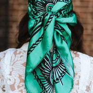 Mint Aztec Arrow Horse Double Sided Printed Wild Rag
