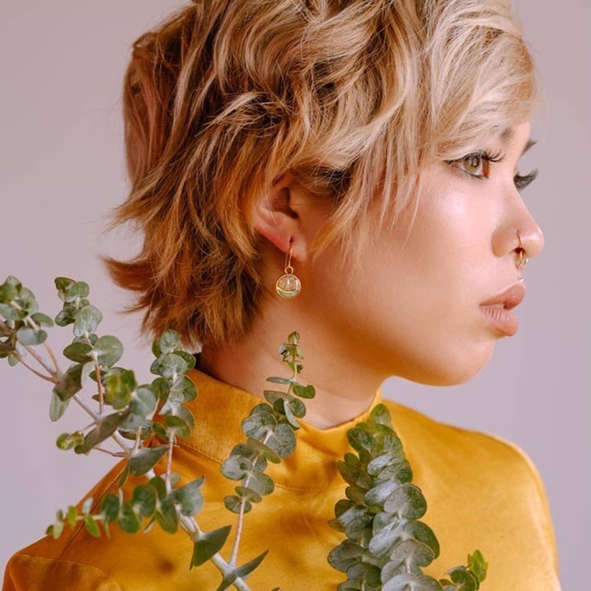 Crushed Mini Moon Earring