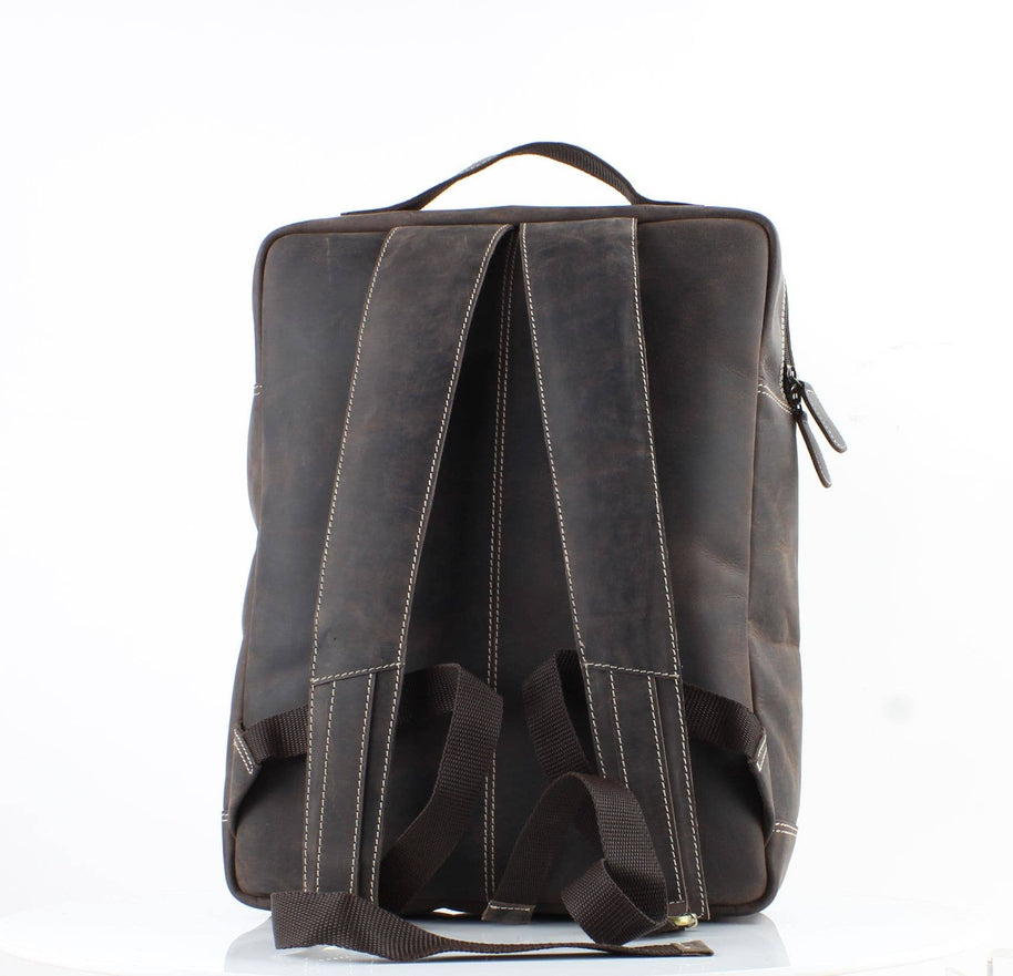 Hunter Leather Backpack with Front Pockets
