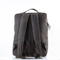 Hunter Leather Backpack with Front Pockets