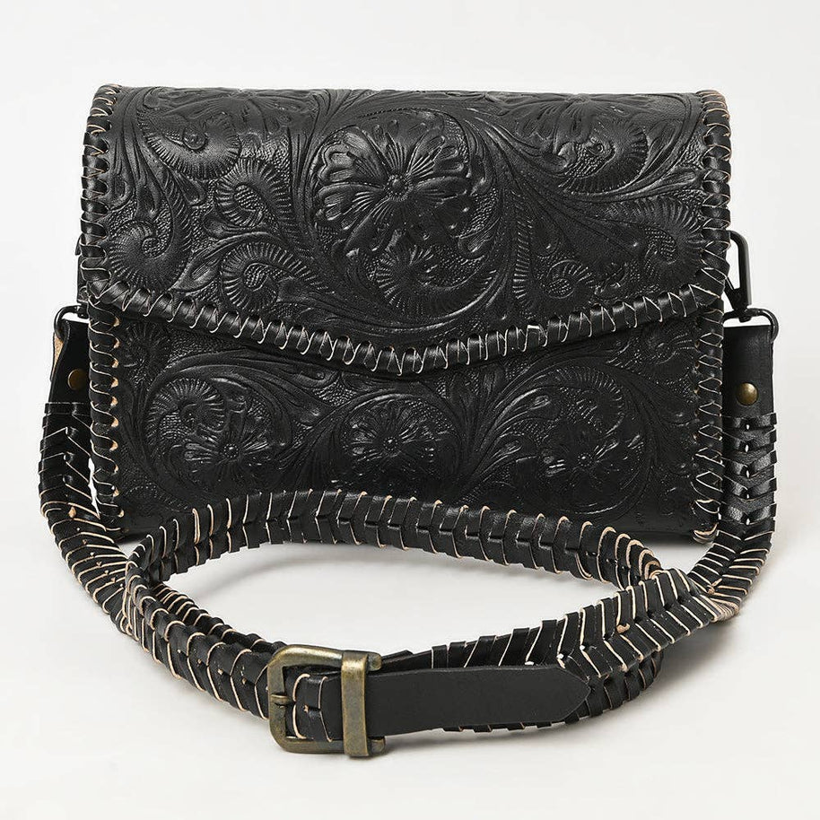 Black Leather Crossbody/Wallet