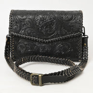 Black Leather Crossbody/Wallet