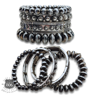 Silver cuff bracelet set