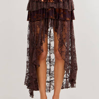 Burnout Velvet Tiered Skirt