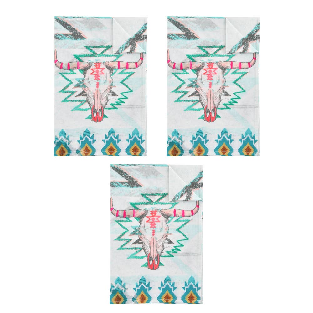 Cow Skull Tea Towel