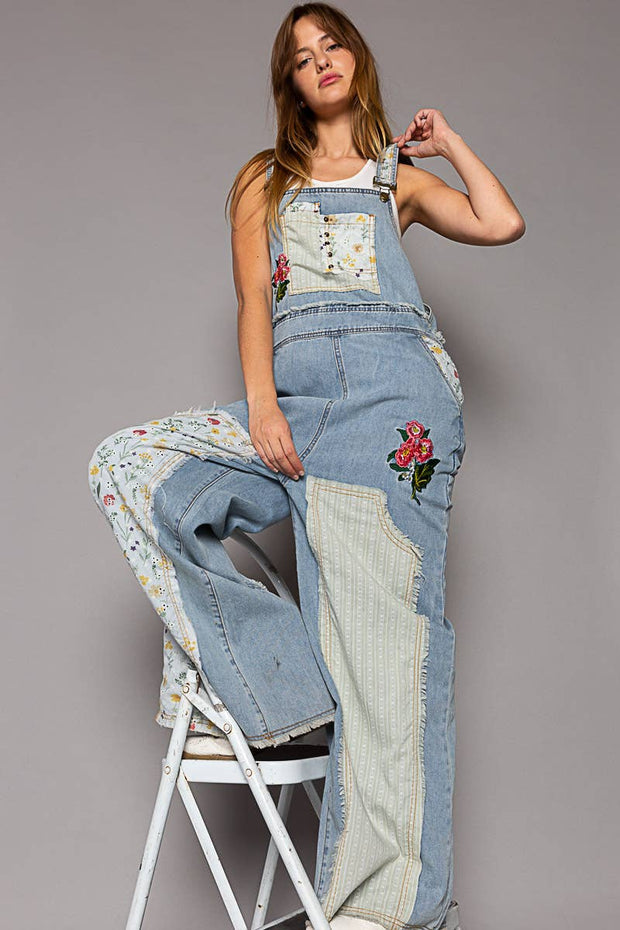 Patchwork Denim Overall
