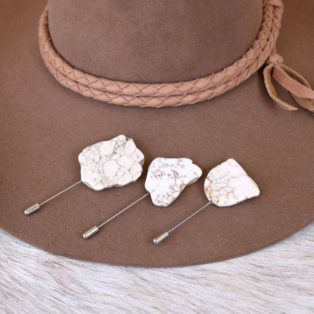 White Stone Hat Pin