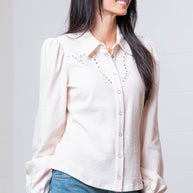 White Button Down with Embroidery