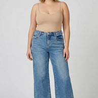 Tummy Control Crop Jeans with Released Hem, 1X-3X