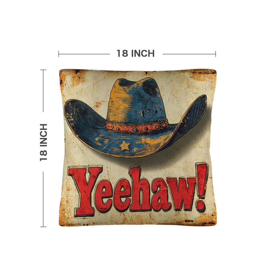 Vintage Western Yeehaw Pillow