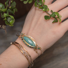 Amazonite Eye Cuff Bracelet