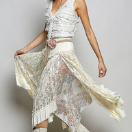 Reverse Ruffle Lace Skirt