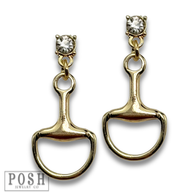 Equestrian charm rhinestone earring