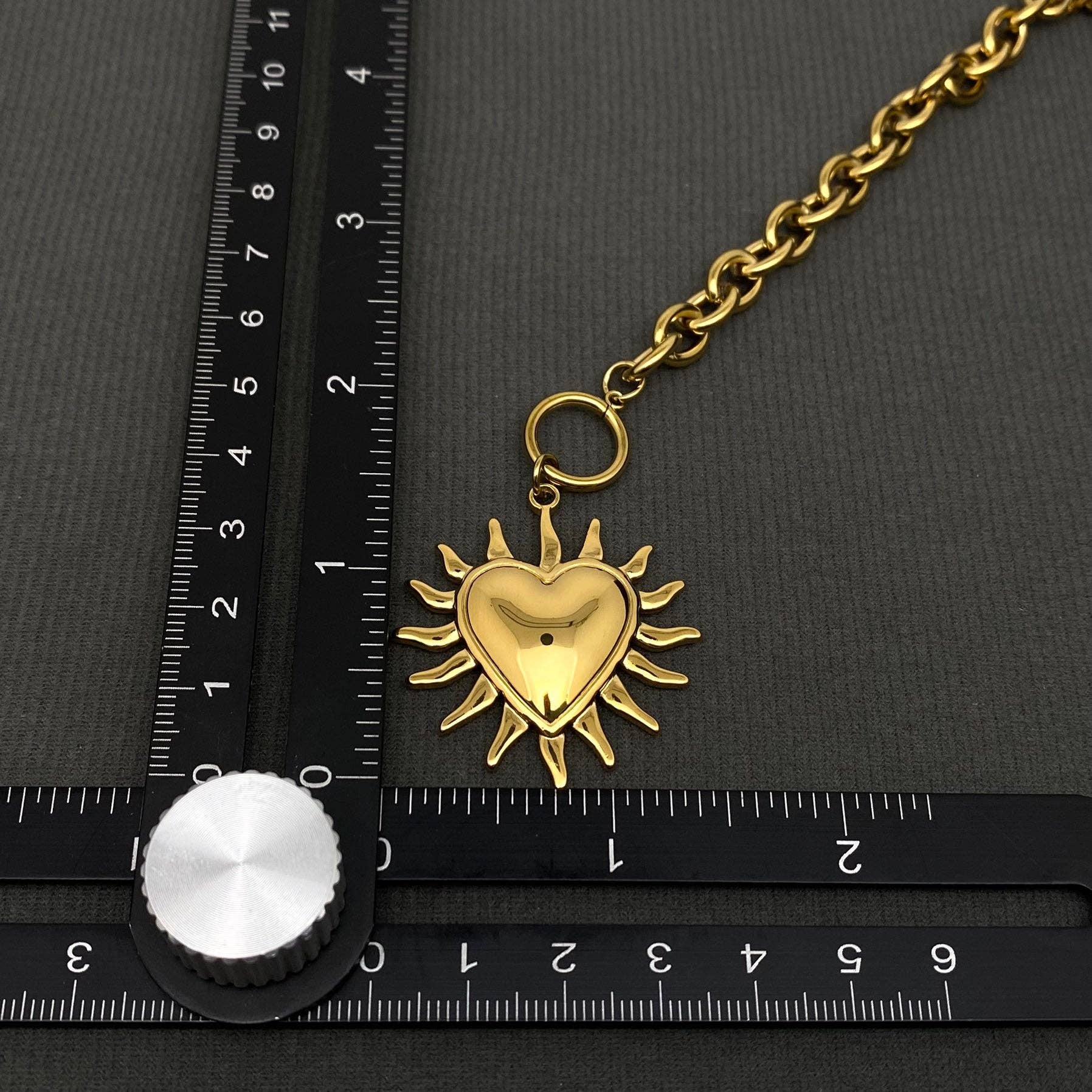 Glossy Heart of Light 18K GP S.Steel Necklace
