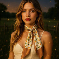 Tan and Cream Western Skinny Mini Wild Rag  / Cowgirl Necktie #TW103
