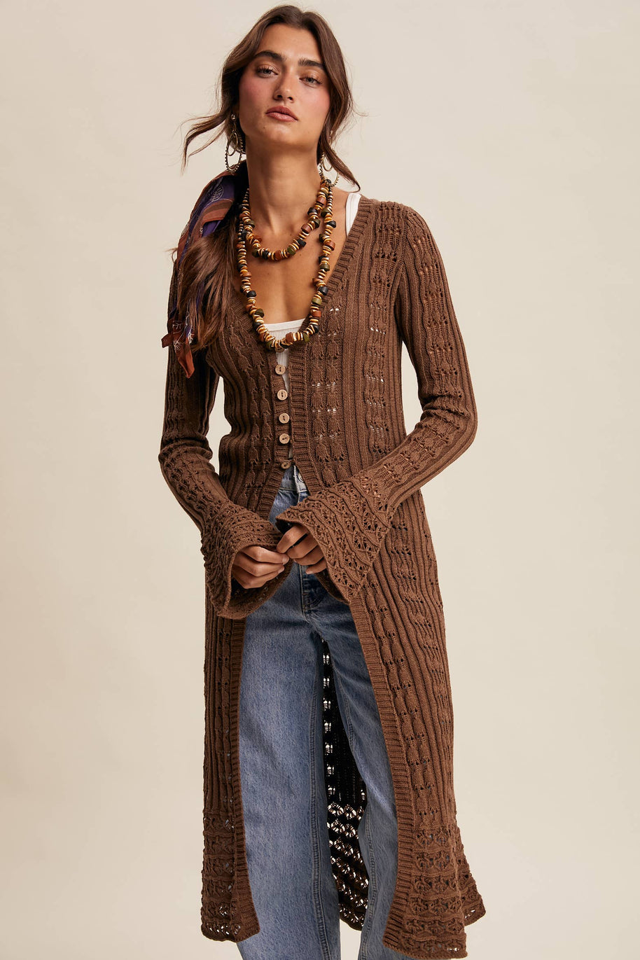 Crochet Longline Cardigan / Duster