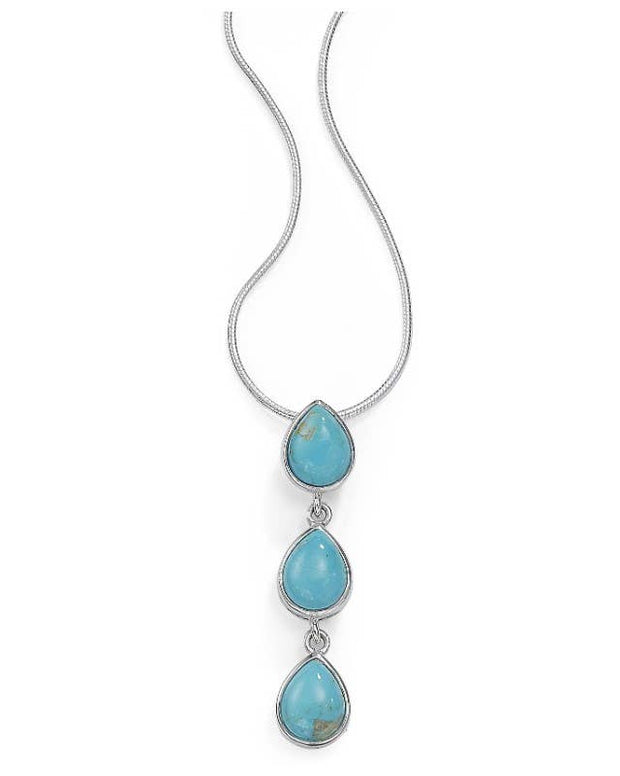 Sterling Silver Turquoise Triple Drop Pendant