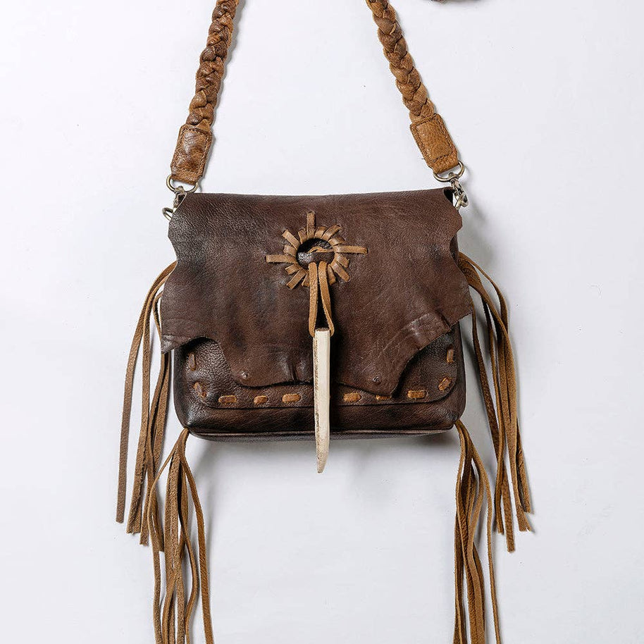 Leather Patchwork Envelope Bag