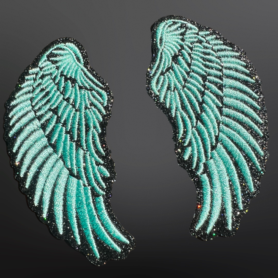 Western Iron On Trucker Hat Patch - Angel Wings