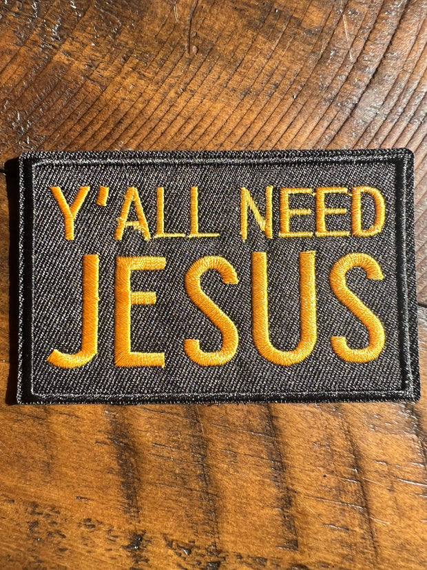 Western Iron On Trucker Hat Patch - Y’all Need Jesus