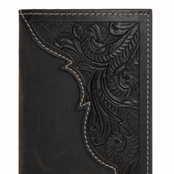 Oil Pull Up Tooled Leather Accent Rodeo Wallet