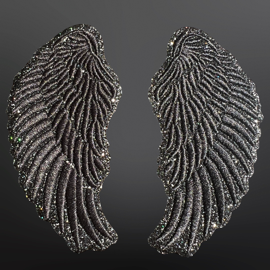 Western Iron On Trucker Hat Patch - Angel Wings