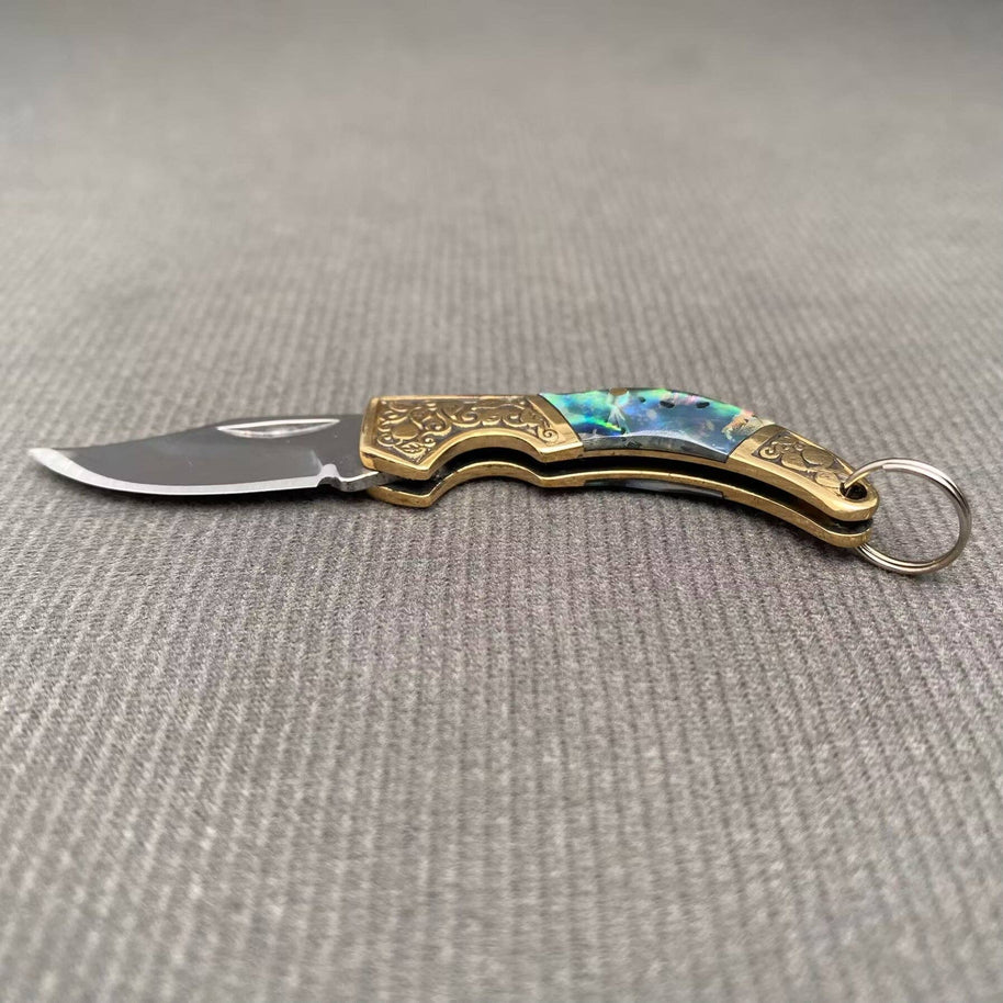 Shell Inlaid Portable Foldable Knife