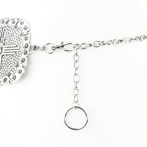 Women’s Medallion Chain Belt with Cross Design