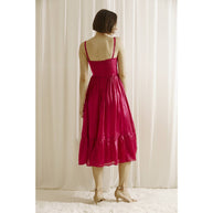 Bustier Midi Dress, Magenta
