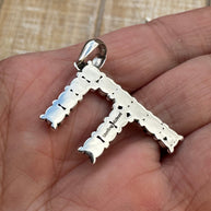 Beautiful Handmade Sterling Silver and Royston Turquoise Letter Pendant